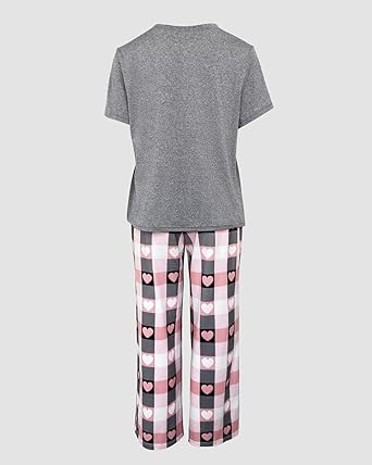 Womens Pajamas Sets 2 Piece Short Sleeve Lounge Set Printed Loose Pants Pj Sets Loungewear Set